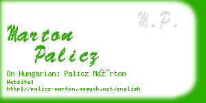 marton palicz business card